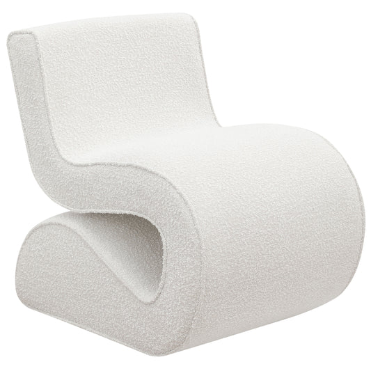 Ronea Boucle Upholstered Armless Curved Chair Cream